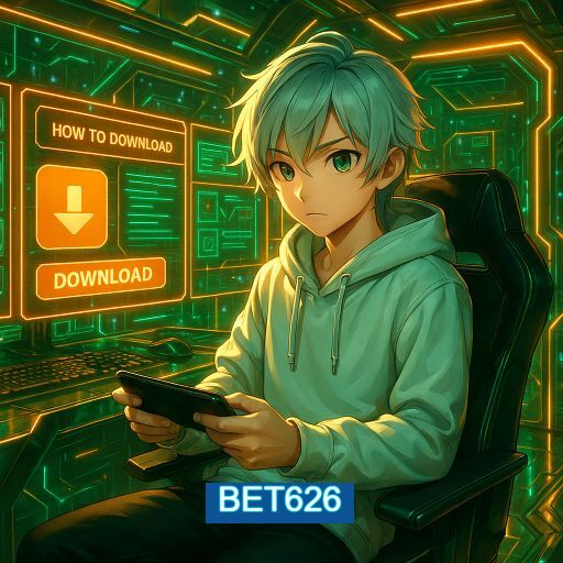Imagem promocional do app oficial BET626 destacando a conveniência de jogar cassino online pelo celular ou navegador