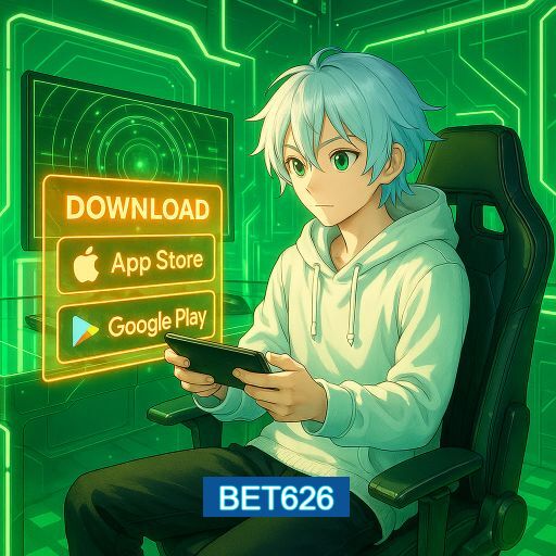 Imagem promocional do app oficial BET626 destacando a conveniência de jogar cassino online pelo celular ou navegador