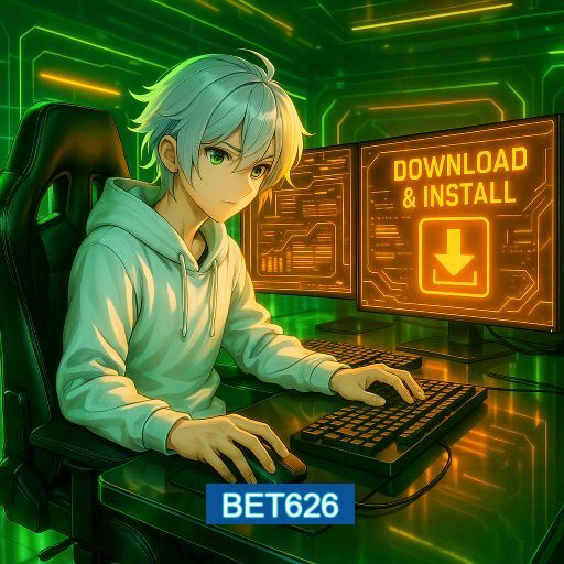 Imagem promocional do app oficial BET626 destacando a conveniência de jogar cassino online pelo celular ou navegador